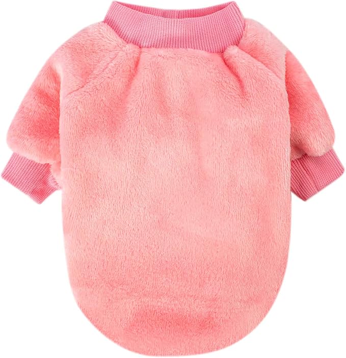 FabriCastle Dog Sweaters, 3-Pack Dog Clothes for Small Dogs Girl & Cats, Soft and Warm Pet Coats XXS - XXL, Winter Pet Jackets, Doggy Apparel Costumes, Puppy Outfits (Pink,Purple,Light Pink, Small)