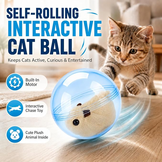 Self Rolling Interactive Cat Ball Smart Cat Ball Toy