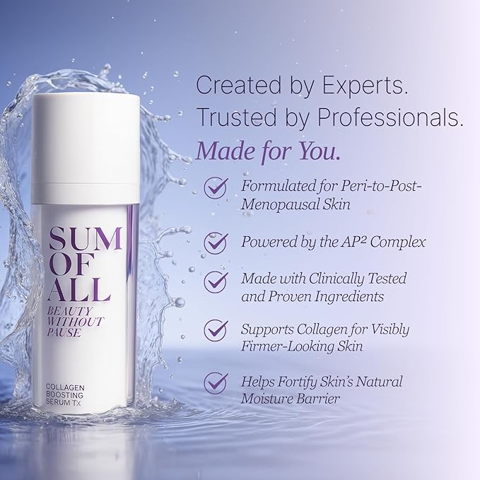 SUM OF ALL Renewal Regimen Starter Set, Anti Aging, Menopause Skincare for Women, Includes Collagen Boosting and Resurfacing Serum, Day, Night Face Moisturizer, Eye Cream, 5-Piece, 0.17oz Each