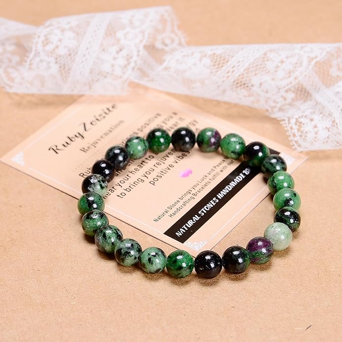AD Beads Handmade Gemstone Stretch Elastic Bracelet Crystal Healing Reiki Nature's Beauty and Spiritual Essence Unisex