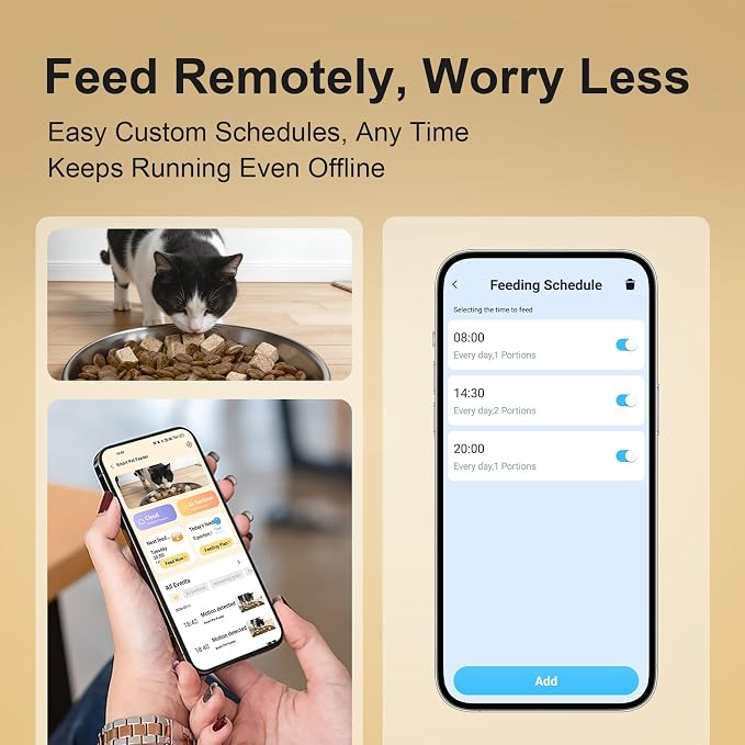 Automatic Cat Feeder with 2K Camera, 6.5L Smart App Control 5G/2.4WiFi