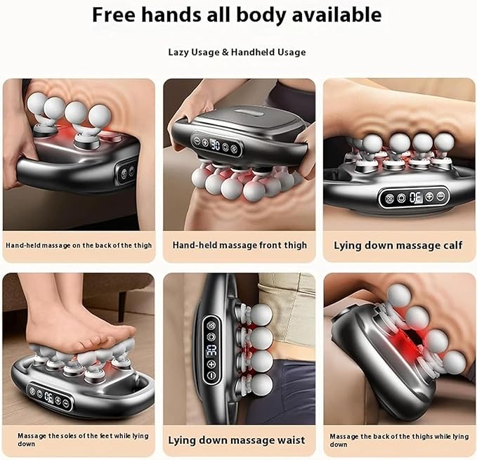 Morgela Deep Tissue Massager, 2025 New Morgela Massager, 16 Head Massage Gun Deep Tissue, 3 Modes & 30 Intensities, Massage Gun for Back, Shoulders, Legs, Foot (Black)