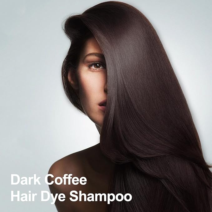 Agthyuve Hair Dye Shampoo 3 in 1, Dark Coffee Hair Dye 16.9 FL Oz, Hair Shampoo, Semi-Permanent Hair Color Shampoo Lasts 30 Days (Dark Coffee)
