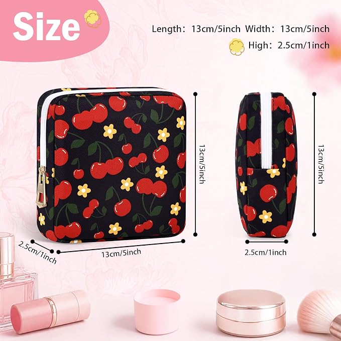 Period Pouch Discreet Sanitary Napkin Storage Bag Pad Bags | Menstrual Cup & Pad Holder, First Period Kit Storage, Feminine Bag for Women, Portable, Butterfly Print