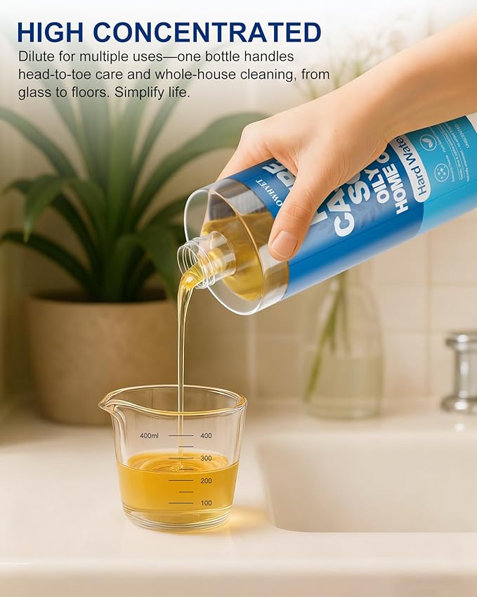 Pure Castile Soap Liquid Unscented 33.8 fl oz, EWG Verified Organic Body Wash，Bath Soap Castile Liquid, Hard Water Friendly for Sensitive & Oily Skin for Body，Face, Hand, Home Cleaner 1L