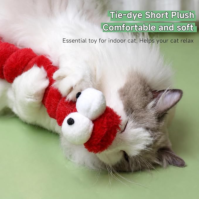 Cat Toys Pillows, Catnip Toys for Cats 3 Pack, Cute Caterpillar Design, Interactive Indoor Kitten Kicker, Promotes Kitty Exercise, Soft and Durable