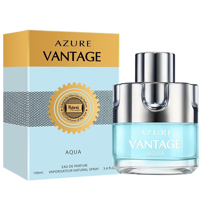 Hybrid & Company Azure Vantage Aqua For Men Pour Homme Eau De Toilette Natural Spray 3.4FL.OZ