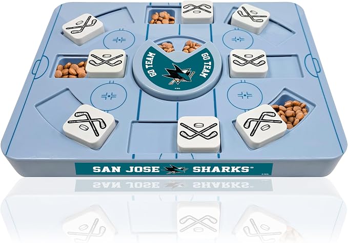 Pets First NHL SAN Jose Sharks Large Puzzle Toy, New Size, Interactive Dog Treat & Slow Feeding Toy