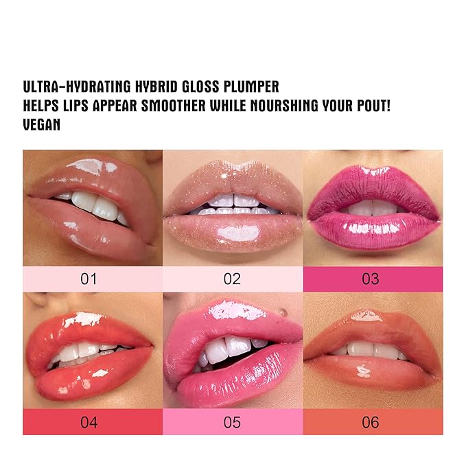 Plumping Lip Oil With Chili Extract - Fuller Lips Instantly! Ultra-Hydrating & Nourishing, Glossy Finish Lip Glow Oil, Lip Plumping Booster Plump, Smooth, and Define Your Lips Naturally (06 Coral )