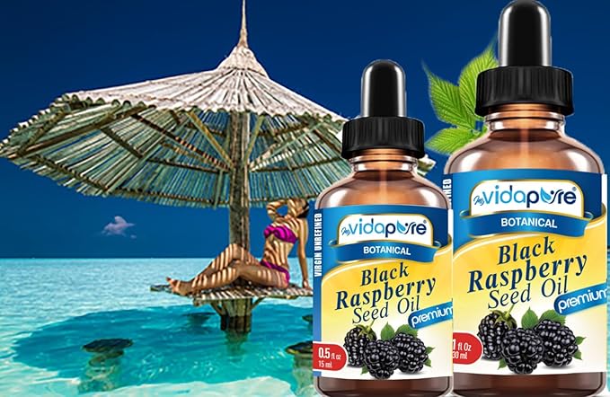 MYVIDAPURE BLACK RASPBERRY SEED OIL 100% Pure VIRGIN UNREFINED for Face, Body, Hair, Lip Care, Nails (0.5 Fl Oz)