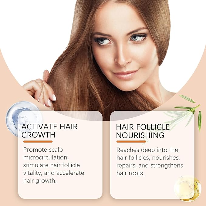 Hair Growth Ampoules with Turmeric Root Extract - Plant-Based Scalp Treatment for Thicker Hair, Strengthening Serum for Women & Men, Fragrance-Free Damaged Hair Care Solution,7pcs