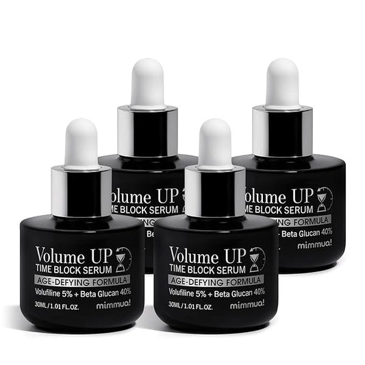 Volume Up Time Block Serum | Anti-Aging 5% Volufiline + 40% Beta Glucan | Plumps Wrinkles by Stimulating Fat Cell Production | Undereye, Forehead, Frown Lines&Neck Wrinkles | 30ml / 4pcs