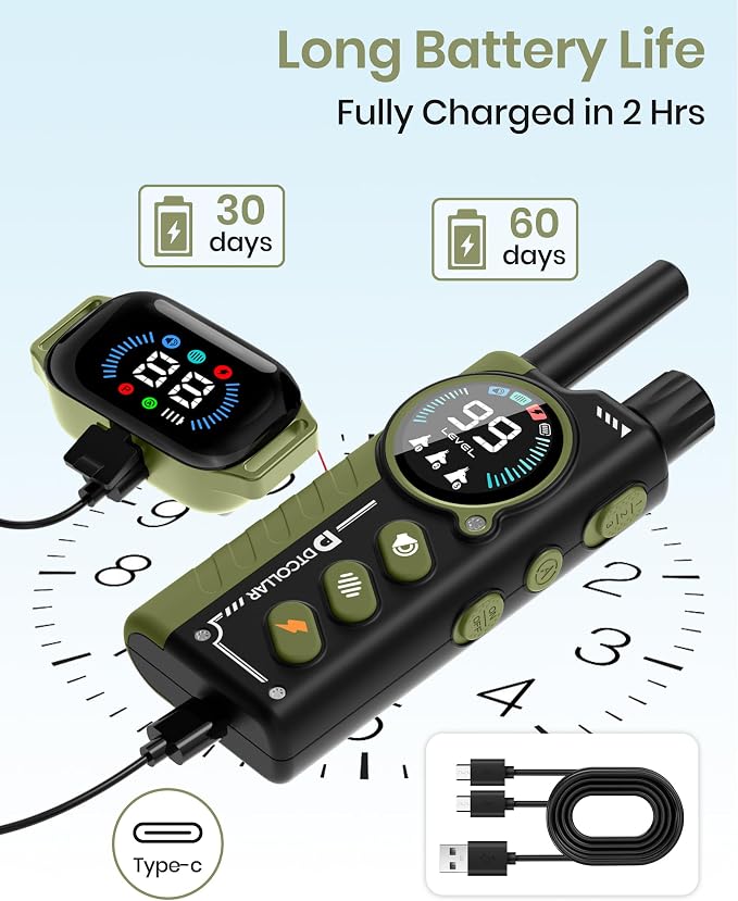 2-in-1 Bark Shock Collar 2 Pack - Smart Anti Barking Dog Training Collar with Beep/Vibration/Shock/Anti Bark 4 Modes, 3300FT IP67 Waterproof E Collar with Remote for Small Medium Large Dogs(8-120lbs)