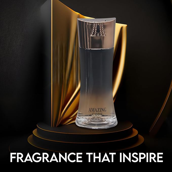 AFLUXE 2PCS Mens Perfume Cologne Long Last Strong EDP Natural Spray Gift Set, with Cocoa, Dried Fruits, Woody Fragrance for Daliy Use, 3.4 Fl Oz / 100 mL Each (Amazing Code Gold & Vanilla Tobacco)