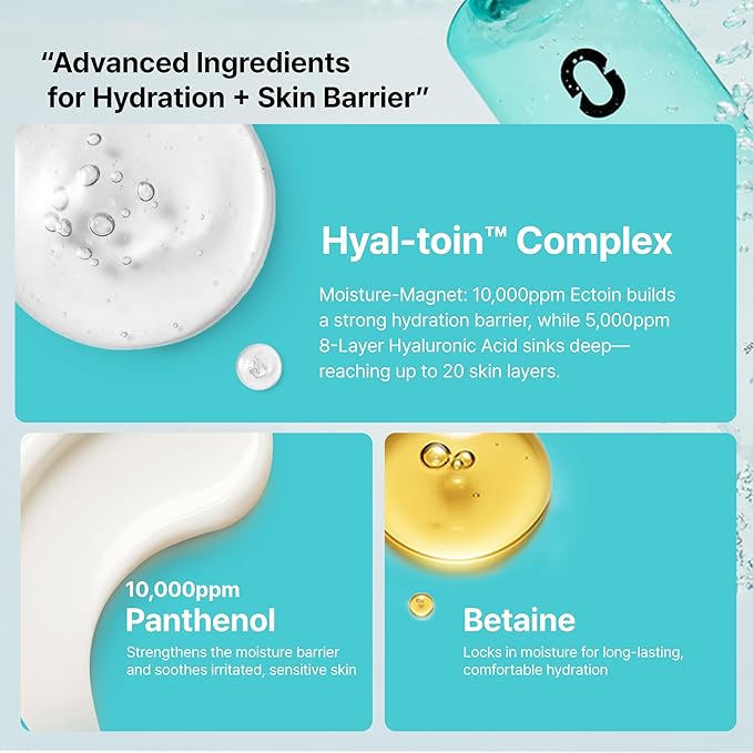 Overlaps 5000ppm Ectoin Calming Toner | Redness Relief & Barrier Repair for Sensitive & Blemish-Prone Skin | Glass Skin Hydration with Hyaluronic Acid & Panthenol | Korean Skincare, 8.45 fl. oz.