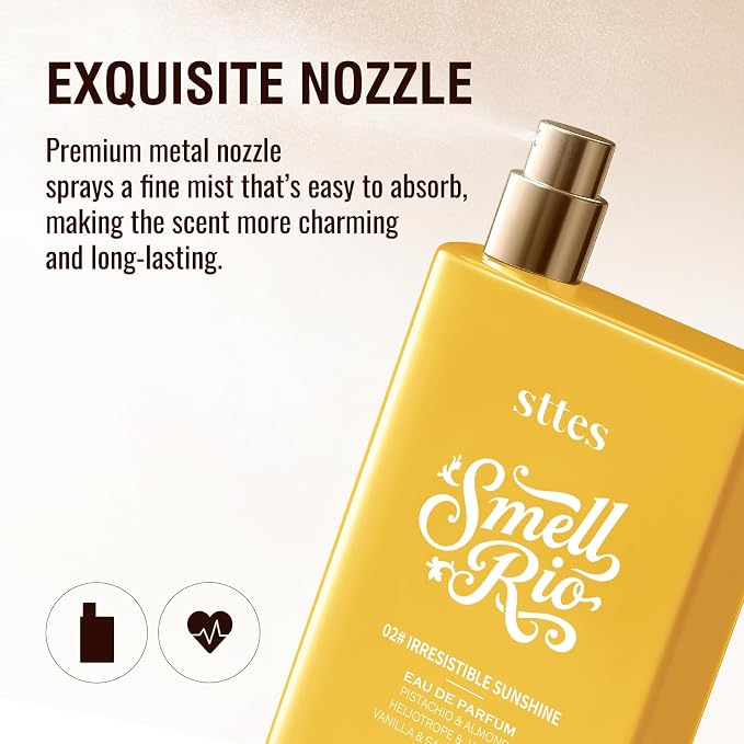 Sttes Perfume 02# Irresistible Sunshine for Women - Pistachio, Vanilla & Salted Caramel Eau de Perfume 100ml (3.4fl oz) Sweet Gourmand Caramel Vanilla Fragrance (Evolution of 602)