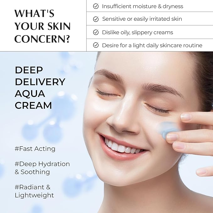 JEU'DEMEURE DermiShuttle DD Cream Aqua – Deep Hydration & Barrier Repair Moisturizer for Face, Neck & Hands – Peptide, Ceramide, Niacinamide, Hyaluronic Acid, Brightening Korean Skincare Cream