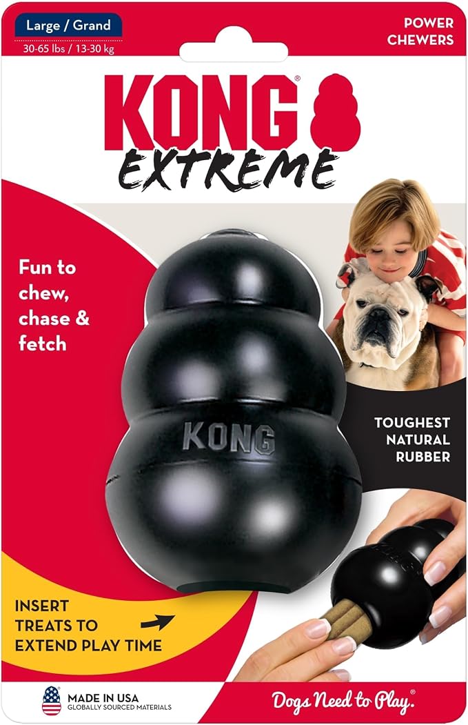 KONG Extreme Dog Toy, Natural Rubber Chew, for Large Dogs (Pack of 2)