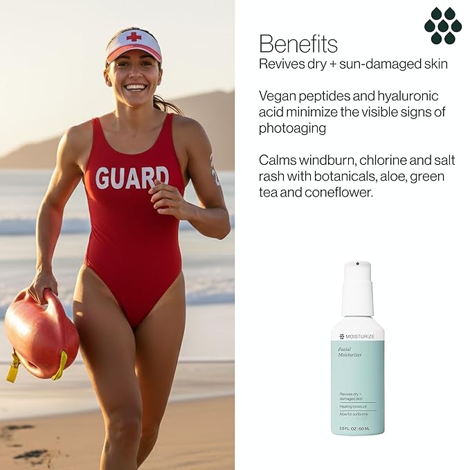 Dermasport Face Moisturizer for Athletes, Hydrating Facial Lotion with Hyaluronic Acid & Vitamins A + C, Non-Greasy Daily Moisturizer for Men & Women, Anti-Aging Face Cream for Dry & Sensitive Skin