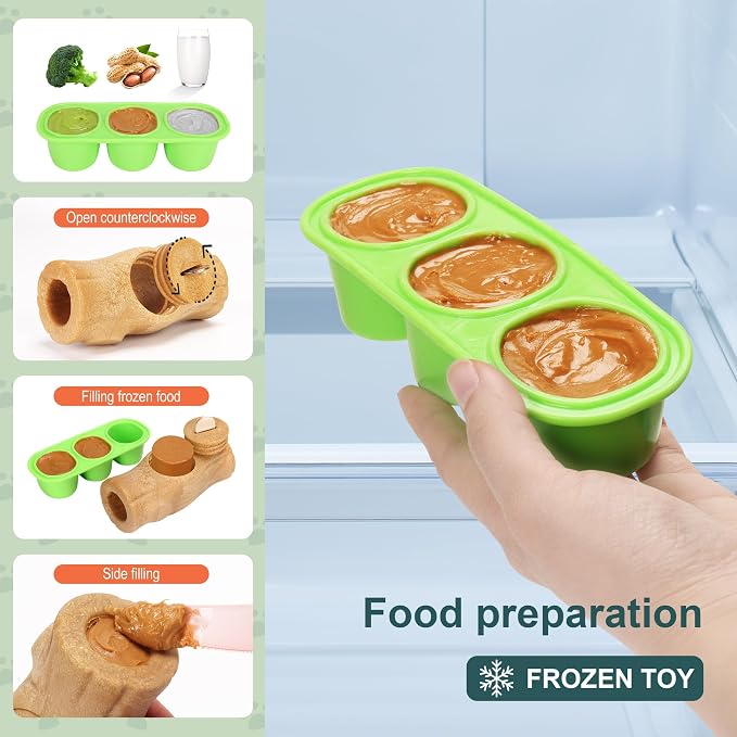 3‑in‑1 Frozen Treat Dog Toy,Tough Interactive Dog Toy