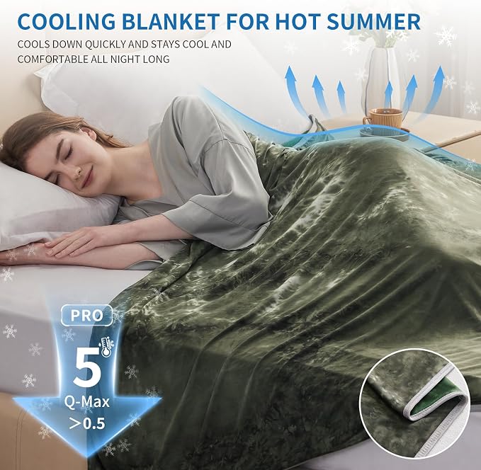 Guohaoi Cooling Blanket for Hot Sleepers and Night Sweats 90"x108" King | Arc-Chill Q-Max >0.5 Cool Fiber,100% Oeko-Tex Certified Lightweight Summer Blanket for Travel/Outdoor Ultra Cold Breathable