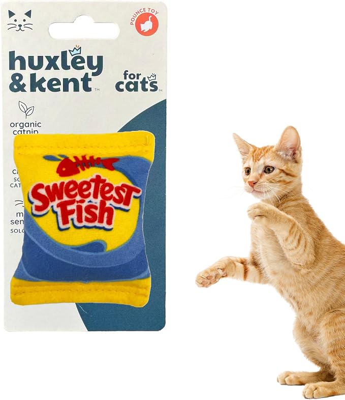 Huxley & Kent Plush Crinkle Catnip Cat Toy, Sweetest Fish