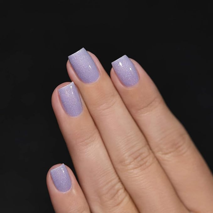 ILNP ASAP - Soft Lavender Blue Neutral Nail Polish, Subtle Holographic, Chip Resistant, 7-Free, Non-Toxic, Vegan, Cruelty Free, 12ml