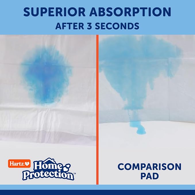 Hartz Home Protection Super Absorbent Odor Eliminating No Leaks Dog Pads,50 Count (Pack of 3)