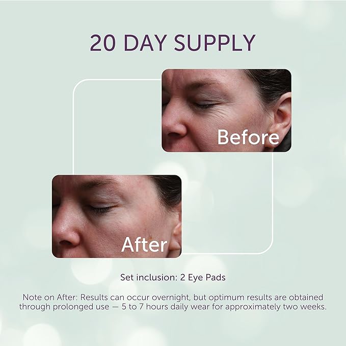 SilcSkin Silicone Eye Pads - Reusable Overnight Eye Patches, Medical-grade Silicone for Fine Lines, Crepey Skin, and Puffiness - 20 Day Supply