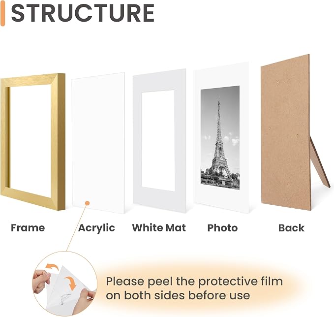 upsimples 4x6 Picture Frame, Photo Collage Wall Decor Set of 10, Gold | Fit 3.5x5 and 4 x 6 Photos, Wall or Tabletop Display, For Gallery Hallway Living Room, For Christmas Mother's Day Wedding