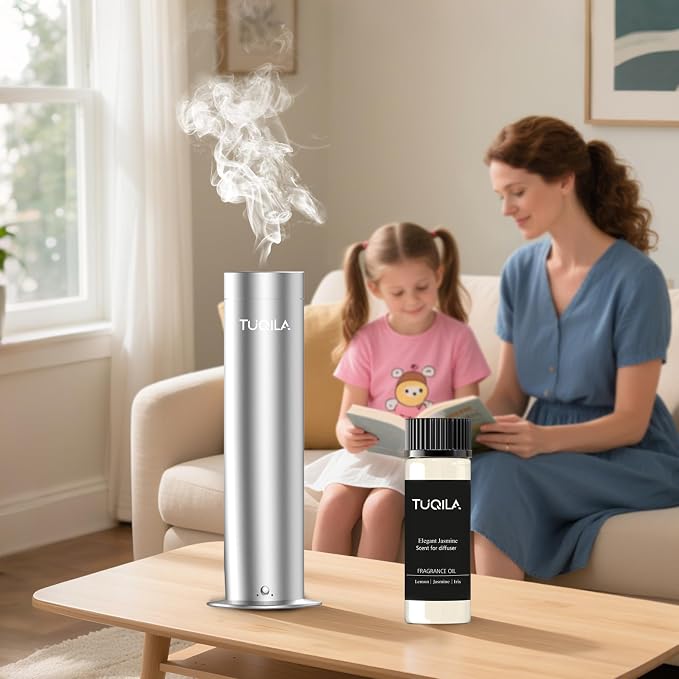 20ML Elegant Jasmine Diffuser Oil, Premium Hotel Scent Aroma Essential Oils with Lemon, Orange Blossom & Musk, Fragrance Oil for Waterless Cold Air Diffuser, Home, Office