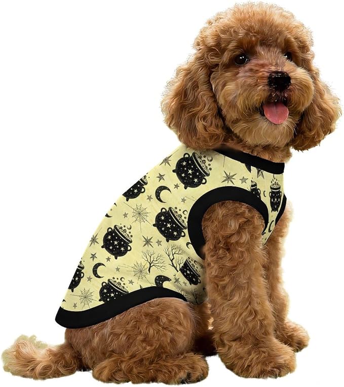 Halloween Pet Vest Spider Web Pet Shirts Small | moon star Dog Shirt Vest cute pet Sleeveless Vests Ice Silk Dog T-Shirts holiday Dog Clothes Halloween Canine Wear