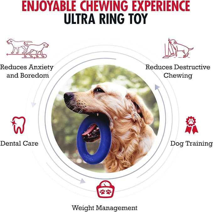 Tuff Pupper SuperChewer Tough Dog Ring Toy | Lifetime Replacement | Strong Natural Rubber | Chew Toys for Aggressive Chewers | Durable Tug Play | Strong Dog Ring Toy | Large Breed Tested