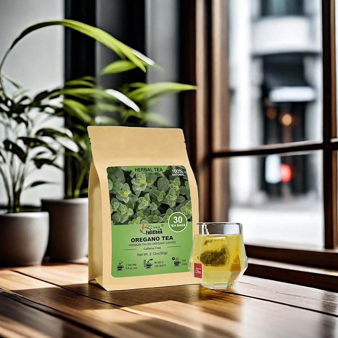 FullChea - Oregano Tea Bags, 30 Count, Dried Oregano Leaves | 100% pure dried oregano herbal tea, rich in plant antioxidants, Non-GMO & caffeine-free, easy to brew hot or iced daily