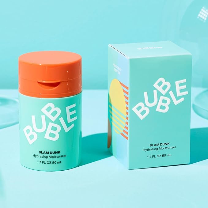 Bubble Skincare Slam Dunk Hydrating Face Moisturizer - Lightweight Face Lotion With Vitamin E + Aloe Vera - Daily Facial Moisturizer for Normal + Dry Skin - Skin Care with Blue Light Protection (50ml)