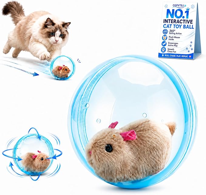 Cat Toys Interactive Smart Ball Automatic Rolling Rush Giant Hamster Moving Indoor Stimulation Wiggly Electronic Bored Adult Self Play Fun Motion Mouse Dog Small Kitten Accessories