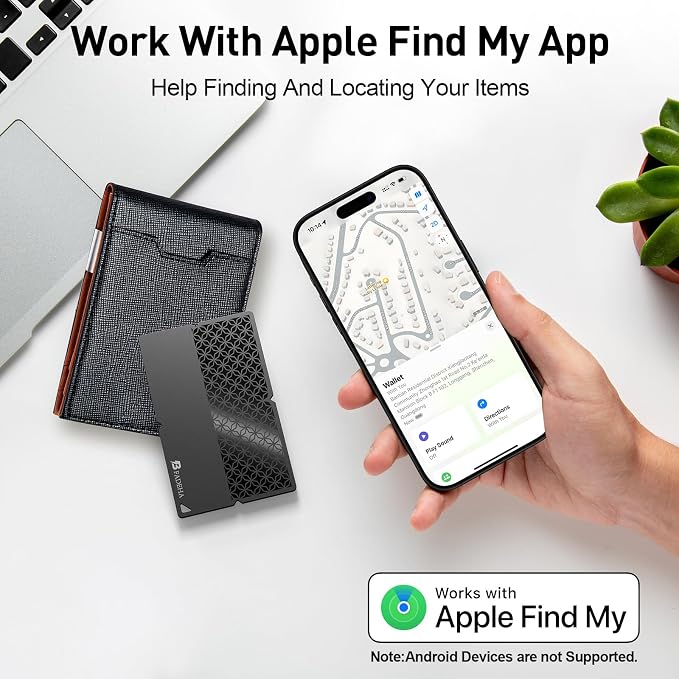 2026 Apple MFi Certified Wallet Tracker Smart Card for Find My iPhone Ultra Thin Air Tracker Tag for Travel, 5 Years+ Staying Power, IP69 Waterproof, Key Finder & Item Locator for Keys, Bags, Passport | Ultra Thin Air Tracker Tag for Travel, 5 Years+ S...
