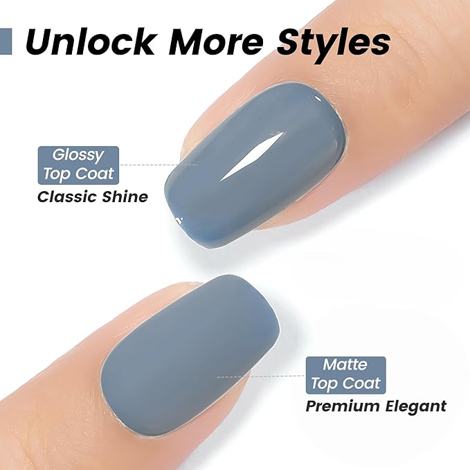 YTD Likomey Gray Blue Gel Nail Polish,15ml Salon Home DIY Manicure and Pedicure Fall Winter Soak Off UV Color Varnish,CS456
