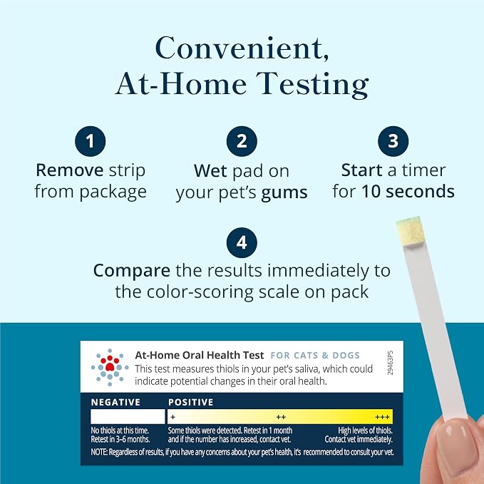 Petivity At-Home Oral Health Test for Cats & Dogs — 10-Second Dental Check Kit by Purina — Simple Saliva Swab to Detect Bad Breath & Gum Issues - (Pack of 3)