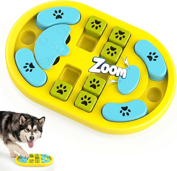 Dog Puzzle Toy, Interactive Enrichment Treat Food Puzzles, Yellow | Mental & Brain Stimulation, Slow Feeder, For Smart Puppy Small Medium Large Dogs Cats