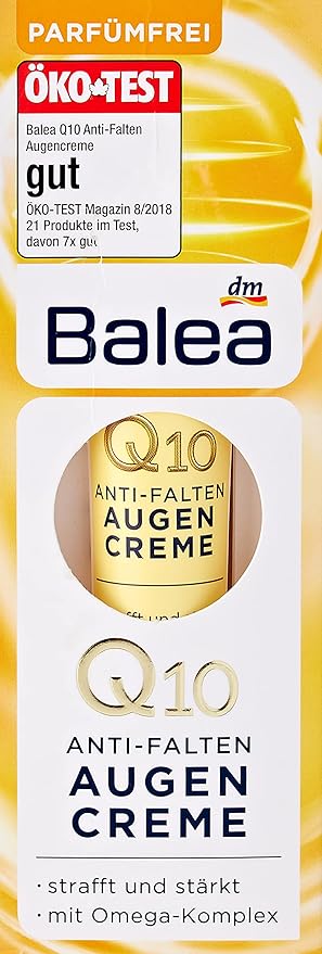 Anti-Wrinkle Eye Cream Q10 with Omega Complex - Perfume-free, PEG-free, Vegan, Not Tested on Animals - 15 ml by Balea