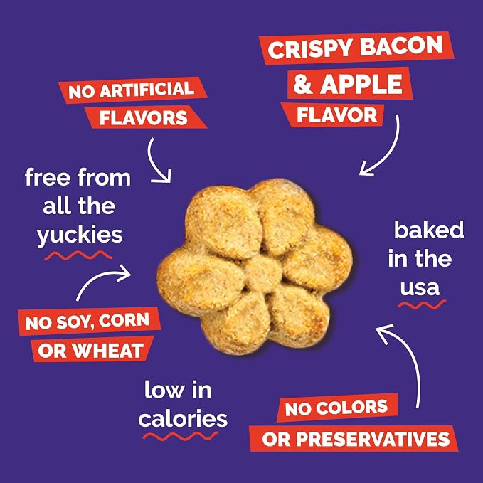 Fruitables Baked Dog Treats, Low Calorie Treats, Apple & Bacon Flavor, 12oz | Healthy Dog Treats, Training Treats, Crunchy Dog Biscuits, Limited Ingredient Recipe, Healthy Puppy Snacks, Made in USA