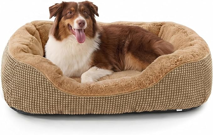 Large Dog Beds Large Sized Dog, Washable Orthopedic Warming Soft Sleeping Durable with Anti-Slip Bottom