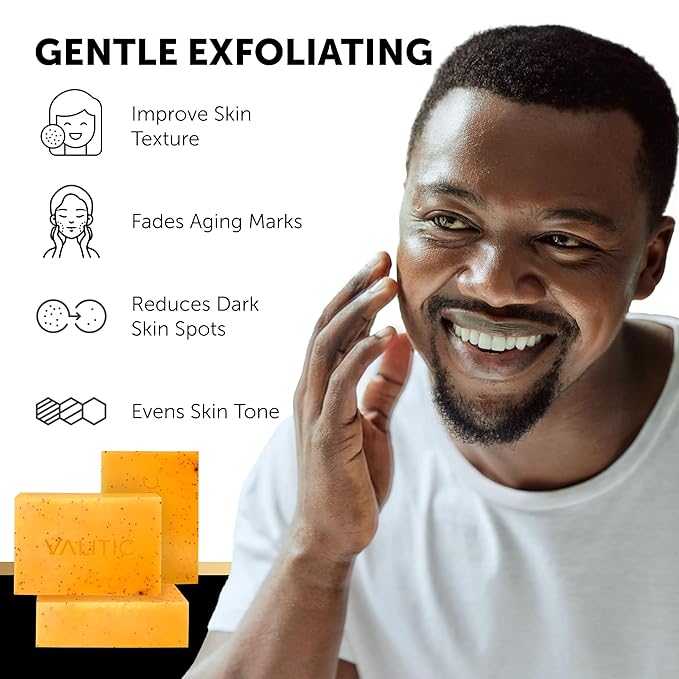 VALITIC Kojic Acid Soap - Turmeric Soap for Dark Spots for Face and Body - Exfoliating Bar for Hyperpigmentation, Skin Tone Corrector with Retinol, Vitamin C, Collagen and Hyaluronic Acid - 3 Pack