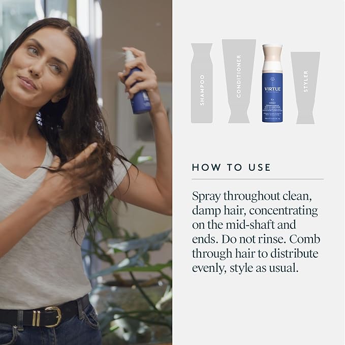 VIRTUE Strength and Shield Leave-In Conditioner, Detangles and Strengthens Hair, All Hair Types, Color Safe, 5 Fl Oz