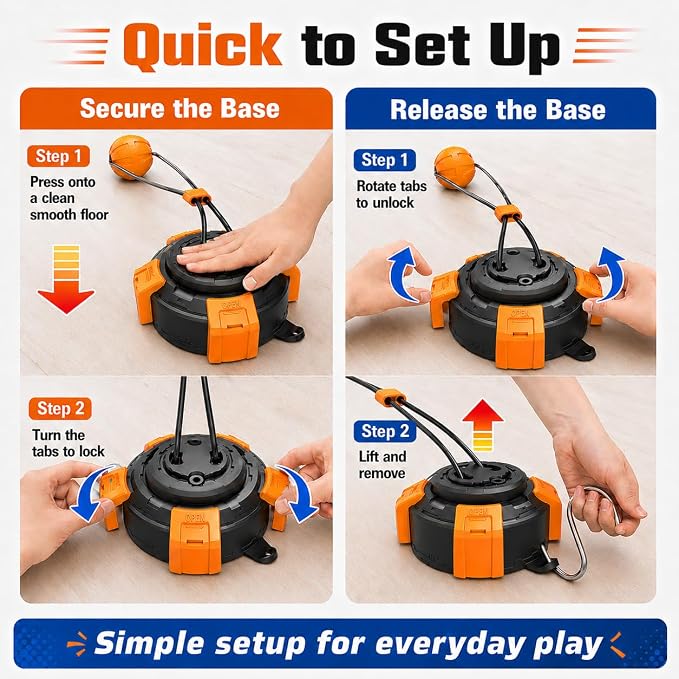 Interactive Dog Tug of War Toy for Aggressive Chewers, Suction Cup Chew Toy for Medium & Large Dogs to Keep Them Busy, Heavy Duty Dog Boredom Toy with Steel Wire Rope, Orange