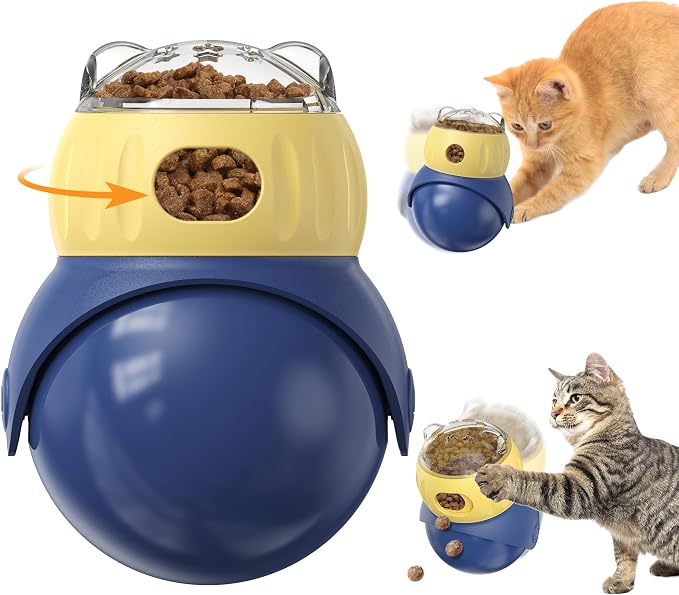 Cat Interactive Puzzle Toy, Adjustable Treat Dispenser | Cat Toys for Indoor Cats, Safe Enrichment Toy for IQ Training, Mental Stimulation, Boredom Relief, Great Gift