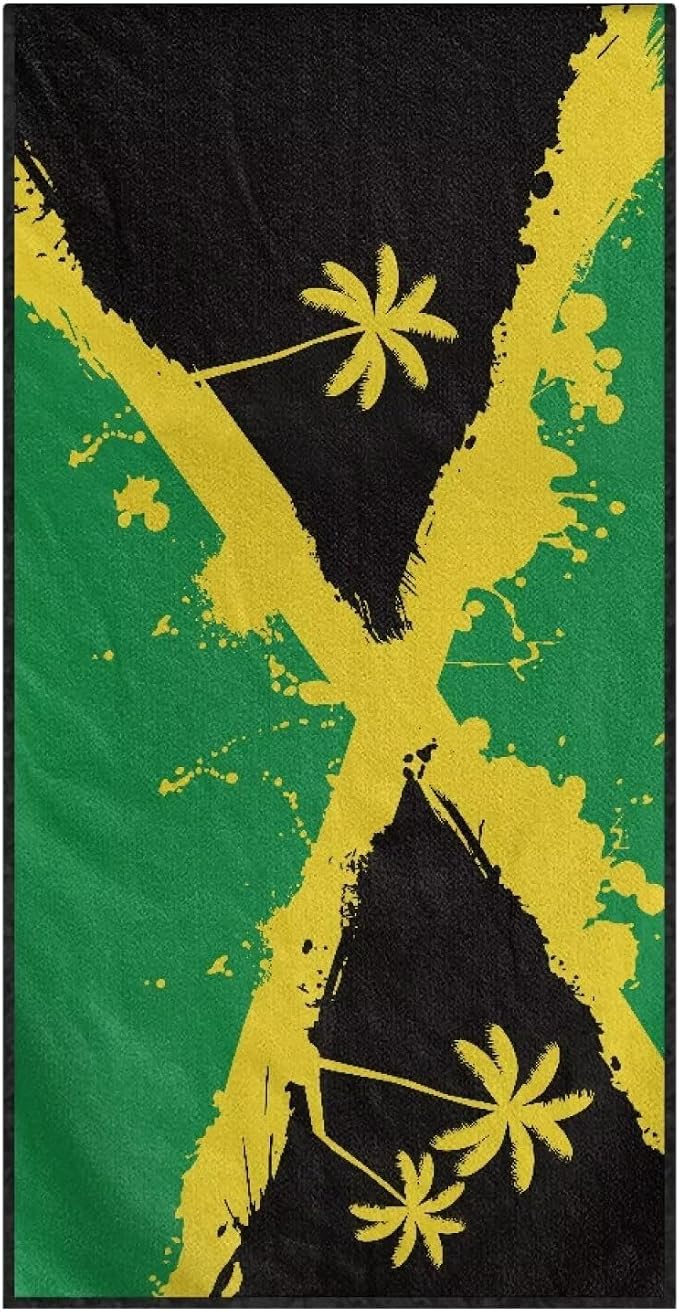 INSTANTARTS Jamaican Flag Coconut Tree Car Seat Towel Cover Yoga Towel Car Seat Cover