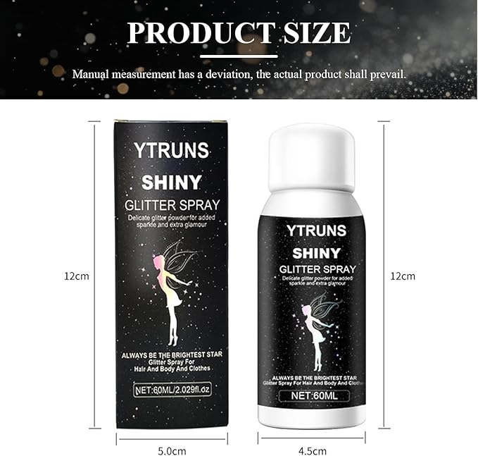 1PC Glitter Spray for Hair and Body, Hairspray for Clothes, Long-Lasting Body Shimmer Spray Silver Glitter Hairspray Suitable for Stage, Festival Rave and Makeup Prom