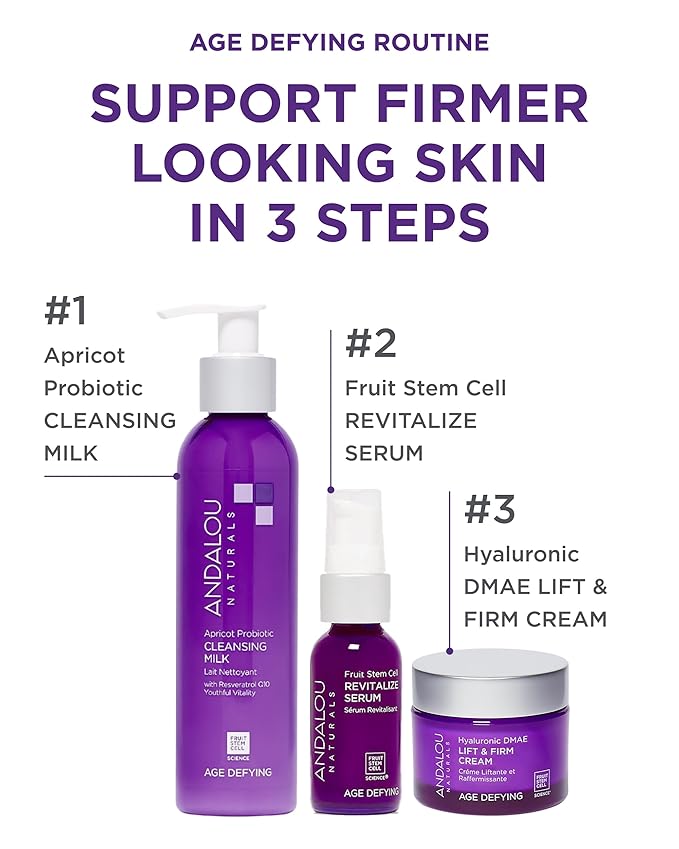 Andalou Naturals Hyaluronic DMAE Lift & Firm Skin Cream | Anti Aging Face Moisturizer With Hyaluronic Acid |Helps Reduce Fine Lines & Wrinkles | 1.7 oz,(Pack of 2)